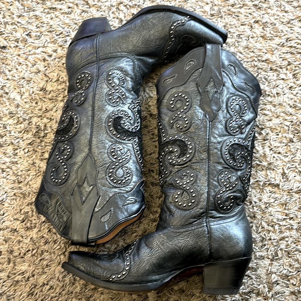 Corral Embroidery Studs Western Cowgirl Boots Pointy Toe A3038 Women's 6.5 - Picture 2 of 12